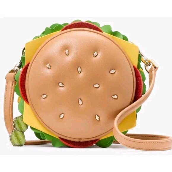 Kate Spade Snack Bar Burger Crossbody Bag 3D Novelty Purse KK989 NWT - Picture 1 of 12